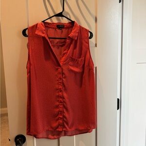 The Limited Red Sleeveless Button-Front Camisole
